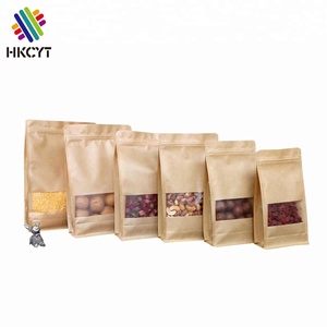 Matt Window Sac de pochette à fermeture éclair de qualité alimentaire en papier kraft blanc avec logo personnalisé pour l'emballage des aliments noix snack - Product Image 3