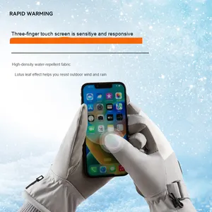 Gants de cyclisme d'hiver doublés de polaire épais pour femmes Compatibilité avec écran tactile Gants de <span class=keywords><strong>ski</strong></span> pour hommes pour le snowboard Résistant au froid - Product Image 3