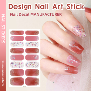 Etiqueta privada 3D Gradient Color <span class=keywords><strong>Neon</strong></span> Reflective Nail Wraps Sticker Easy Apply Sparkle Shiny Glitter para uso diario Estilo de otoño - Product Image 3