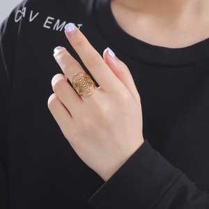 Anillo de Acero Inoxidable con Sello de Ángel Arcángel Metatrón, Los Secretos del Jardín de los Cabalistas, Anillos Geométricos de Salomón para Mujer - Product Image 3