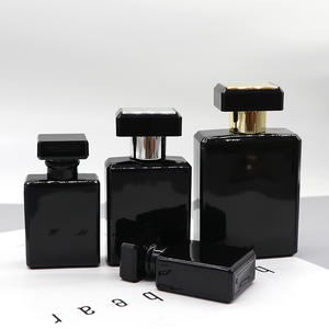 Botellas de Perfume Recargables de Vidrio Negro Mate de 50 ml al por Mayor, Estilo Moderno con Tapa Negra Brillante a Presión, Botellas Vacías - Product Image 2