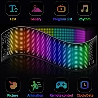 Panneau matriciel LED universel pour voiture USB 5V App Control RGB Pattern Digital Scrolling Message Soft Advertising Sign Board DIY New