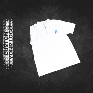 T-shirt à manches courtes à col rond pour homme, coupe ample, logo imprimé personnalisé, mélange polyester/coton, impression sérigraphique sur le devant - Product Image 1