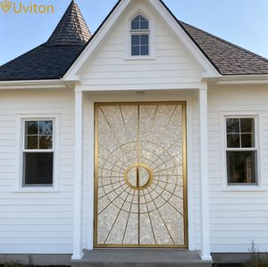 יוקרה פגז וילה כניסה דלת ראשי דלת מרכזית קופר לבן ידית הזזה יהלום הראשי למשוך לדלתות לדחוף עיצוב דלת לדחוף - Product Image 1