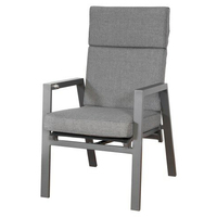 Chaise de jardin en aluminium AJUNION, mobilier d'extérieur, dossier réglable, chaise de salle à manger, siège en tissu textile, dossier haut, chaise inclinable
