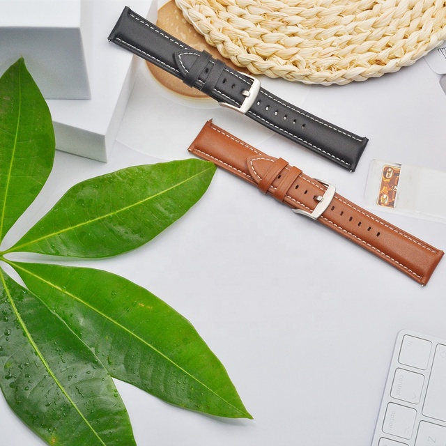 New Arrival Quick Release Handmade Double Side Genuine Calfskin Split Leather Watch Strap for Smart Watch Bracelet