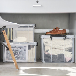Extra Large Storage <b>Box</b>, Household Transparent Plastic Square <b>Box</b> for <b>Clothes</b>, Right-Angle Outdoor Handheld, Food Grade - Product Image 2