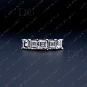 IGI Certified 0.40CT Asscher Cut Moissanite Diamond Classic Eternity Half Full Eternity Engagement Wedding Party Gift <b>Ring</b> 5 - Product Image 3