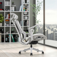 Chaise de bureau exécutive ergonomique moderne en maille, réglable, avec soutien lombaire et accoudoirs, vente en gros, usine de Foshan