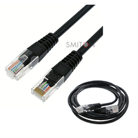 Cable de Conexión de Cobre de Fácil Montaje, 25 cm, 0.25 m, Cable Firewire RJ45 de Color Negro UTP, Varios Tipos, Incluyendo Cat5e Cat5 5m