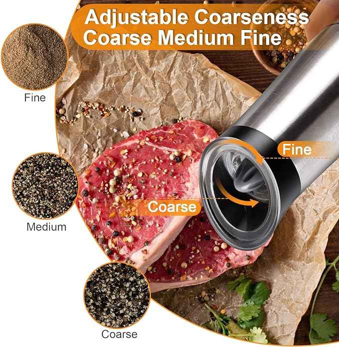 Unique New Electric Salt and Pepper Shakers USB Automatic Gravity Salt ...