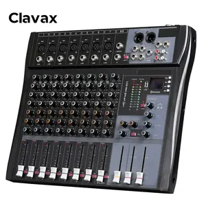 Clavax MR-80S MR 80S Console de mixage audio professionnelle Lecteur DJ Alimentation fantôme indépendante 8 canaux USB Dent bleue