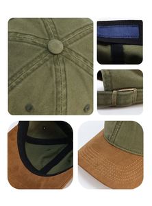 Gorra de Béisbol Unisex al por Mayor, de 6 Paneles, Bicolor, Verde Camel, de Gamuza, Deportiva y Formal, para Uso Diario Informal, con Logotipo Personalizado - Product Image 6