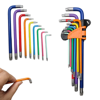 Lot de clés Allen multicolores à tête sphérique (9 pièces) pour réparation de vélos – Outils à main en gros