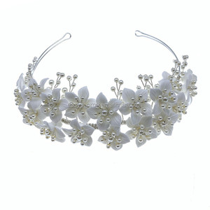 Csja — accessoires de <span class=keywords><strong>cheveux</strong></span> en porcelaine, bandeau de mariage, ornements de perles, fleurs, Design Unique, RE3959 - Product Image 4