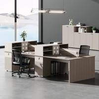 Nouveau mobilier de bureau commercial moderne, bureau double en bois pour poste de travail des employés, modulaire avec compartiment