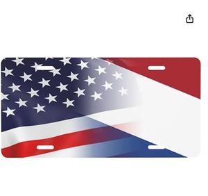 Placa <span class=keywords><strong>de</strong></span> Matrícula con la Bandera <span class=keywords><strong>de</strong></span> <span class=keywords><strong>Marruecos</strong></span> y Estados Unidos, Emblema Patriótico <span class=keywords><strong>de</strong></span> 6 x 12 Pulgadas, Placa <span class=keywords><strong>de</strong></span> Matrícula Delantera para Automóvil, Accesorio Decorativo para Automóvil - Product Image 3