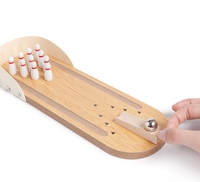 Mini-jeu de bowling de bureau en bois pour enfants, avec pistes de tir et jouets de doigt