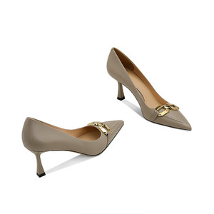 Nouvelles Chaussures Simples à Bout Pointu pour Femme, Collection Printemps-Automne 2023, Talons Hauts Professionnels et Élégants - Product Image 1