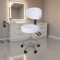 Chaise de maître pour salon de beauté, salon, atelier, base à roulettes en cuir PVC, design moderne TOMSPA TS-3116