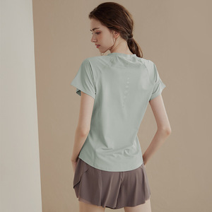 2024เสื้อครอปของผู้หญิงเสื้อยืดแขนสั้นระบายอากาศได้ดีแห้งเร็วเสื้อฟิตเนสโยคะฟิตเนสแขนสั้นสำหรับใส่วิ่งในฤดูร้อน - Product Image 1