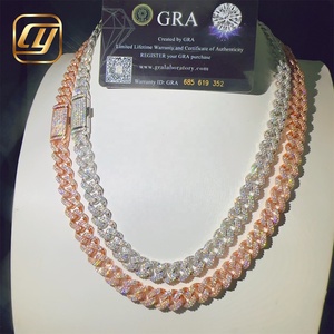 GRA Certificated Hip Hop 925 Sterling Silver 10MM <b>Iced</b> <b>Out</b> VVS Moissanite Diamond Fine Jewelry Cuban Link <b>Chain</b> Necklace - Product Image 5