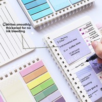 Carnet de notes autocollantes extensibles et inscriptibles, marque-pages réutilisables, dossiers adhésifs pour étudiants et planificateur de bureau