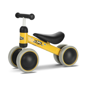 Chilly Kids Four Wheel Balance Bike 12 Inch Adjustable Seat For Toddlers 1-3 Years Metal <b>Frame</b> Plastic Rim Yellow - Product Image 2