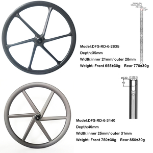 Dfs 700C Carbon wheelset phía trước 3-nói phía sau đĩa bánh xe theo dõi/đường xe đạp UD Matte bánh xe ultralighter xe đạp TT Carbon bánh xe - Product Image 6