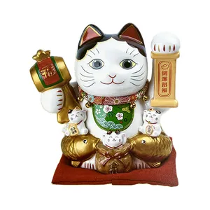 Decoração japonesa para casa cerâmica de gato traz boa sorte para negócios prósperos