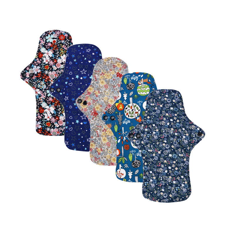 Women Black cotton Washable Hygiene Feminine Panty Liner Sanitary Pads Menstrual Pad Sanitary Napkin