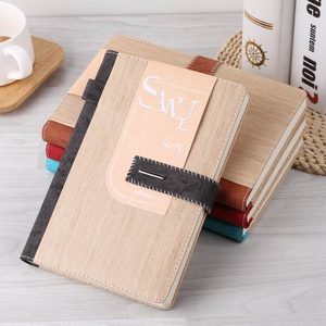A5 di legno termo DELL'UNITÀ di elaborazione copertina rigida in pelle <span class=keywords><strong>notepad</strong></span> ufficiale notebook con la penna loop e fibbia - Product Image 5
