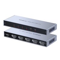 Mindpure 1x4 HDMI Splitter 1 in 4 Out Adaptor Tampilan Video Distributor Konverter Cermin Layar untuk Xbox TV Monitor Proyektor