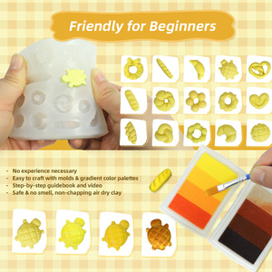 ILAND Air Dry Clay artigianato per ragazze adolescenti come fai da te progetto di <span class=keywords><strong>Mini</strong></span> cibo, Kit di argilla artigianale di festa del pane - Product Image 3