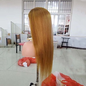 Pelucas de Cabello Humano al por Mayor, Color Marrón 27 #   30 #   Peluca de Cabello Liso de Color con Cabello de Bebé, Peluca de Cabello Indio con Frente de Encaje Transparente HD 13x4 - Product Image 4