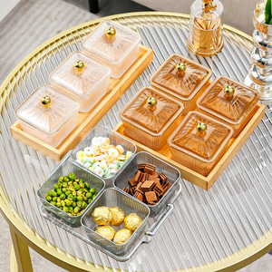 <b>Plastic</b> Snack Dish <b>Set</b> With Lid For Party <b>Tea</b> Time Storage Box Fruit Plate Simple Style - Product Image 4