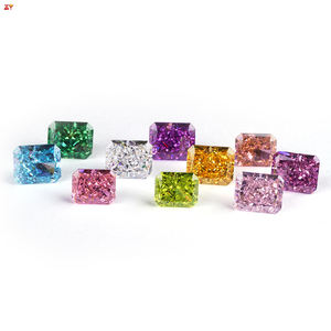 Zhengyong 5A gemas sintéticas 4mm 13mm rectángulo Zirconia cúbica rosa púrpura joyería suelta corte de flor 13mm corte de Flor de hielo Zirconia - Product Image 1