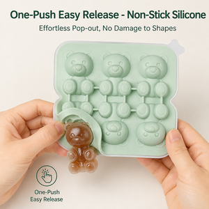 Molde de silicona para 6 bolas de hielo con forma de oso, venta al por mayor de fábrica, material de silicona, color personalizado, logotipo, caja de regalo, OEM ODM para cocina, bar, tienda - Product Image 2