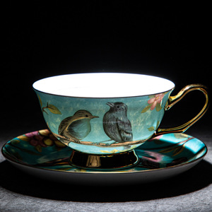 Juego de Té de Porcelana Fina Estick Stream, Taza de Café de Cerámica con Platillo, Diseño Moderno y Minimalista, Regalo de Cumpleaños, Regalo de Lujo para Chicas - Product Image 2