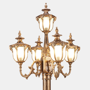 Lámpara de Jardín Exterior de Latón con Poste, LED Blanco Cálido, Pantalla de Vidrio, IP54, AC 220V, Sensor de Movimiento, Energía Solar, Garantía de 10 Años - Product Image 4
