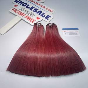 ผมต่อเวียดนามแท้แบบเรียบตรง สีไวน์แดง แบบ Double Weft  1B Thanh an T499 น้ำหนัก 100 กรัม พร้อมส่ง ขายส่ง - Product Image 5