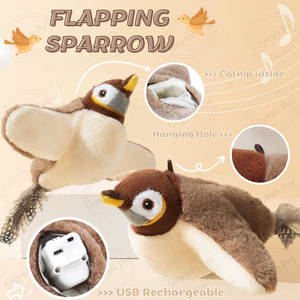 Yeni USB şarj edilebilir interaktif otomatik çırparak kanatları simüle cıvıl cıvıl kuş serçe Pet kovalamaca yavru kedi peluş oyuncak - Product Image 2