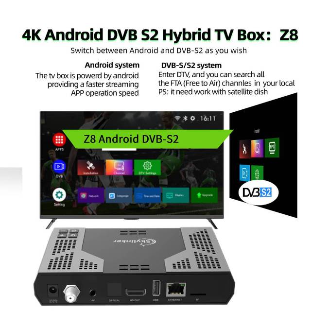 hybrid set top box stb: 4K & Smart Features