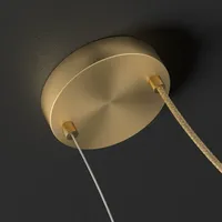 Lámpara Colgante LED de Latón Estilo Francés, Moderna y Minimalista, Tira Larga, Tamaño Mediano, Regulable, para Sala de Estar