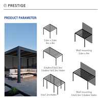 Oem Pergola Buiten 6x4m Aluminium Poedercoating Schaduwkap Bioclimatische Tuinkamer Glazen Vouwwand Aanbieding