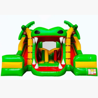 Château gonflable combiné toboggan double crocodile pour enfant, costume Myrtille, figurine d'action Anime, autres jouets éducatifs, bulle