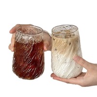 Tasse à latte américaine de 400ml résistante aux hautes températures verres transparents à haute teneur en borosilicate verres modernes ménagers
