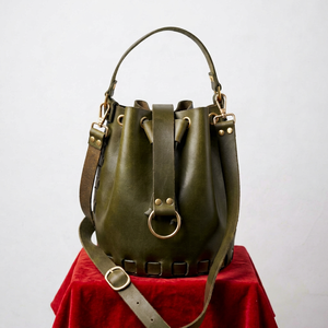 Women's Handmade Genuine <b>Leather</b> Vintage Bucket Bag | Adjustable Crossbody Shoulder <b>Purse</b> with Zipper Closure - Product Image 1