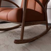 Fauteuil d'appoint capitonné en teck doré avec accoudoirs confortables, idéal pour salon, chambre, bureau à domicile, hôtel