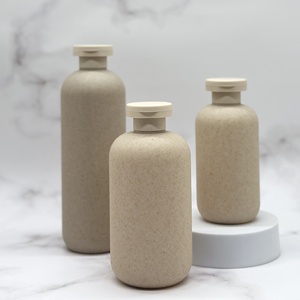Emballage cosmétique Soins de la peau <span class=keywords><strong>Paille</strong></span> de blé biodégradable 100-500ml Bouteilles en plastique Flip Cap 100% Bouteille de lotion de shampooing en plastique - Product Image 3